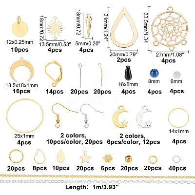 DIY Moon and Star Earring Making Kit DIY-AR0002-58-1