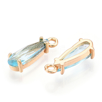 Faceted Glass Pendants GLAA-T010-004E-1
