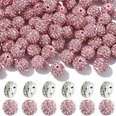 100Pcs Pave Disco Ball Beads RB-YW0001-30H-1