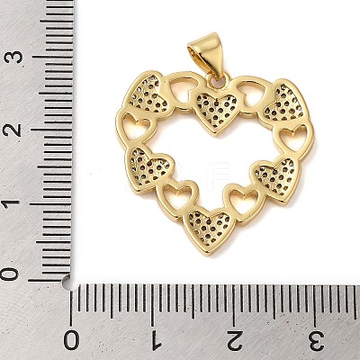 Rack Plating Brass & Clear Cubic Zirconia Pendants KK-S372-27G-1