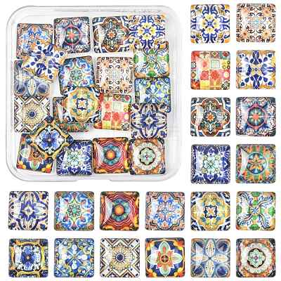 20Pcs Glass Cabochons GLAA-FS0002-57-1