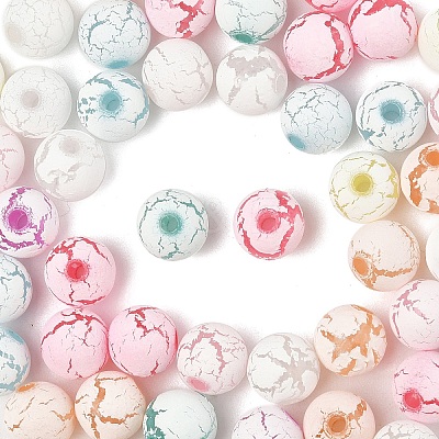 Spray Painted Acrylic Beads OACR-YW0002-49A-1