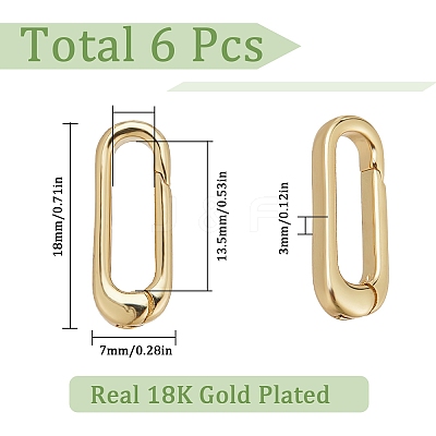 6Pcs Brass Spring Gate Rings KK-SC0003-85-1