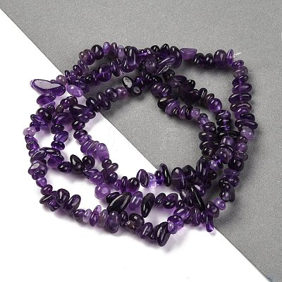 Natural Amethyst Chip Beads Strands G-L607-A01-01-1