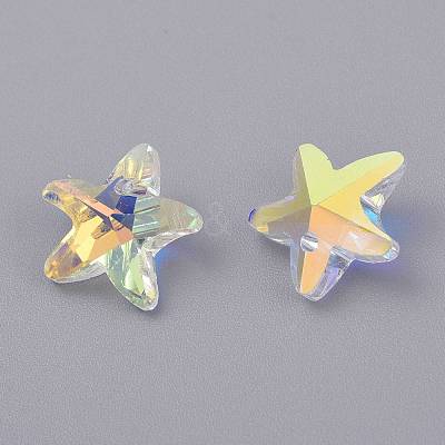 Faceted Glass Charms GLAA-H101-A-17-1