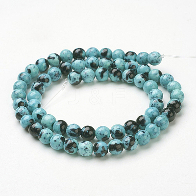 Synthetic Ocean White Jade Bead Strands G-J350-8mm-07-1
