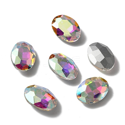 Pointed Back Glass Rhinestone Cabochons DIY-WH0043-57C-01-1