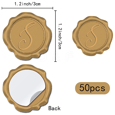 Adhesive Wax Seal Stickers DIY-CP0009-12H-1