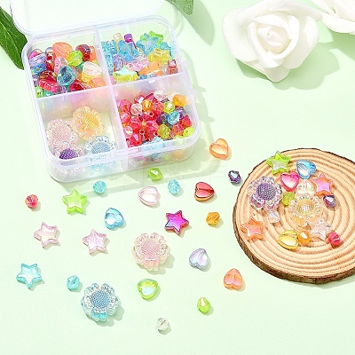 4 Style Transparent Acrylic Beads MACR-YW0001-61-1