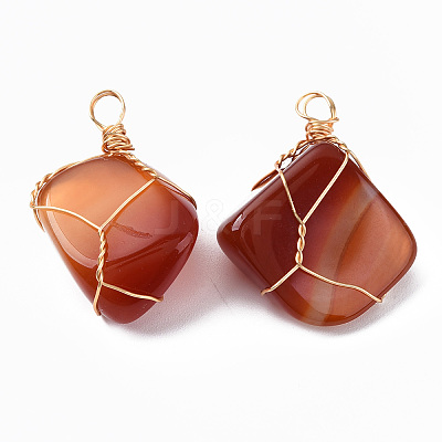 Natural Red Agate Pendants G-N332-50-03-1