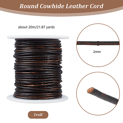 20M Round Cowhide Leather Cord WL-WH0015-01B-03-1