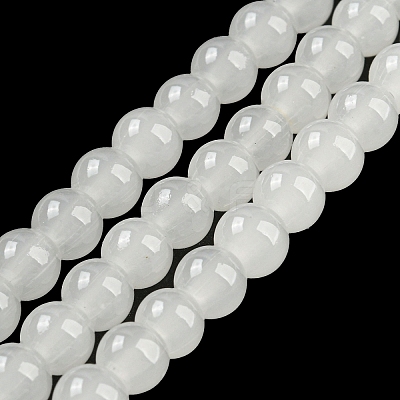 Baking Paint Imitation Jade Glass Round Bead Strands LS-DGLA-Q021-6mm-01-1