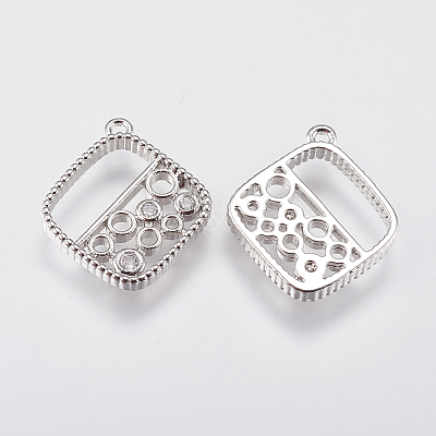 Brass Micro Pave Cubic Zirconia Charms KK-A144-039P-1