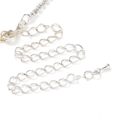 Teardrop Alloy Rhinestone Necklaces & Stud Earring Sets for Women SJEW-U001-01P-03-1
