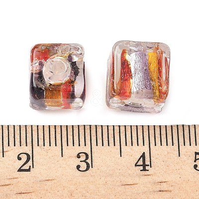 Silver Foil Glass Beads FOIL-D074-01D-1