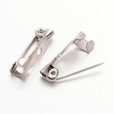 Platinum Iron Pin Backs Brooch Safety Pin Findings X-IFIN-S276-1