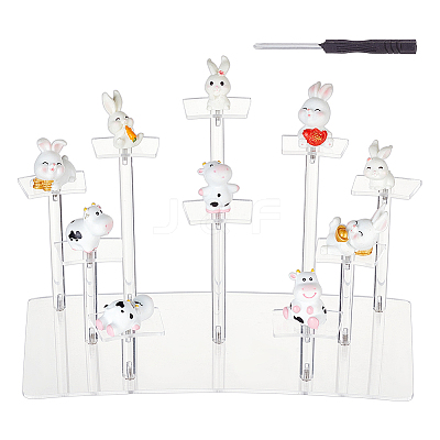 10-Tier Transparent Acrylic Minifigures Display Risers ODIS-WH0030-45-1