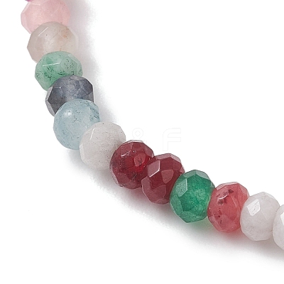 Dyed Natural Malaysia Jade Rondelle Beads Stretch Bracelets for Women BJEW-JB13041-1