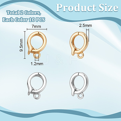 20Pcs 2 Colors Brass Fold Over Clasps KK-UN0005-86-1