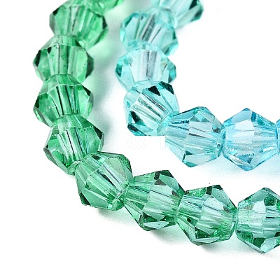 Gradient Color Baking Paint Glass Bead Strands DGLA-A039-T6mm-A018-1