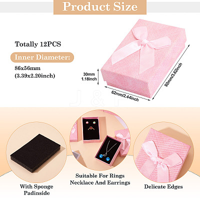 Rectangle Paper Jewelry Set Storage Gift Boxes with Bowknot CON-TAC0014-12E-1