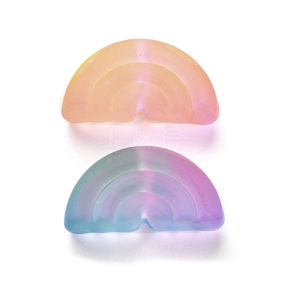 Rubberized Style Luminous Transparent Acrylic Beads LACR-Q002-04-1