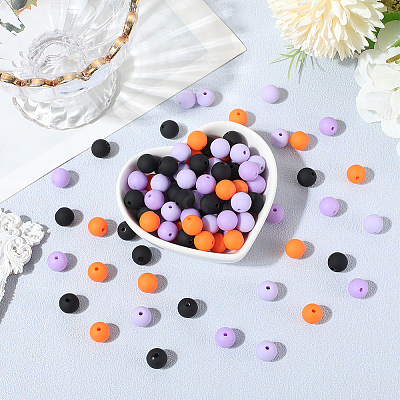 Rubberized Style Imitated Silicone Acrylic Beads MACR-PA0001-06C-04-1