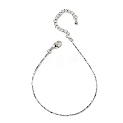Rack Plating Brass Box Chain Bracelets for Women BJEW-G735-02P-1