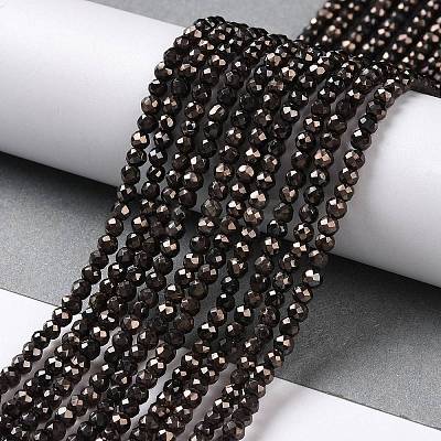 Electroplate Glass Beads Strands GLAA-H021-01B-FP06-1