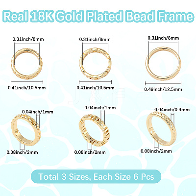 18Pcs 3 Style Brass Bead Frame KK-BBC0019-30-1