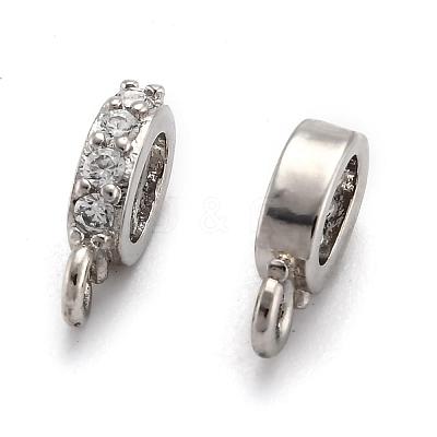 Brass Micro Pave Cubic Zirconia Tube Bails ZIRC-H119-11P-1