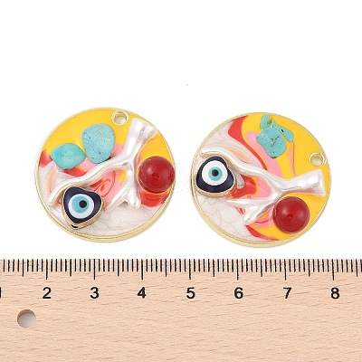 Rack Plating Alloy Enamel Pendants FIND-Z062-01G-1