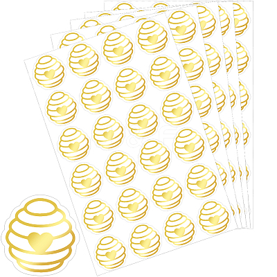 Honeycomb Gold Foil Self-adhesive Stickers DIY-WH20001-13A-1