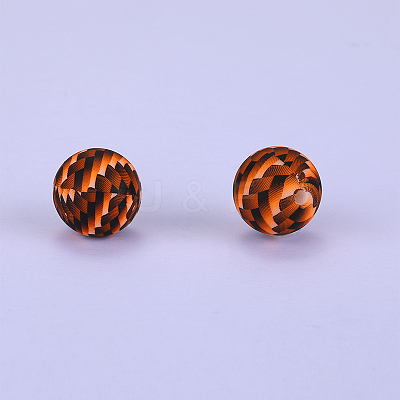 Printed Round Silicone Focal Beads SI-JX0056A-207-1
