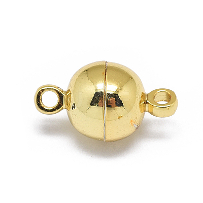 Rack Plating Brass Magnetic Clasps with Loops X-KK-F801-02B-G-1