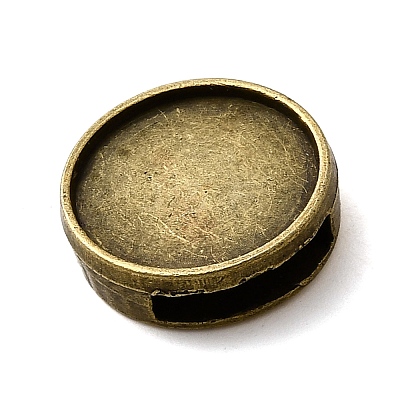 Tibetan Style Alloy Slide Charms Cabochon Settings PALLOY-Q341-04AB-FF-1