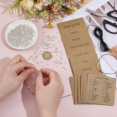 DIY Morse Code Bracelets Making Kits DIY-UN0008-18S-1