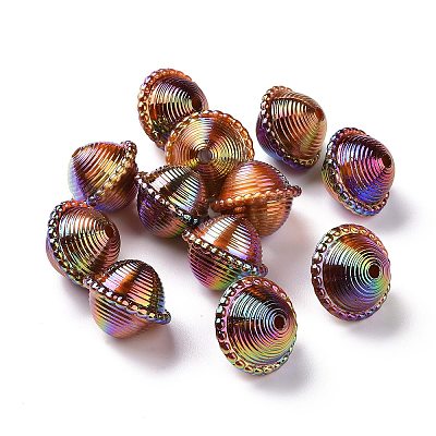 UV Plating Rainbow Iridescent Acrylic Beads PACR-H003-09-1