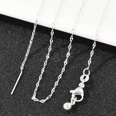 1.5MM Adjustable Slider Brass Dapped Chain Necklaces for Men Women NJEW-L012-10S-1