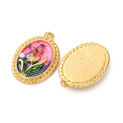 304 Stainless Steel Enamel Pendants STAS-U061-48G-02-1