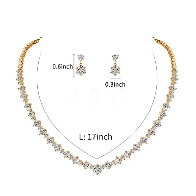 Brass Cubic Zirconia Jewelry Sets FS-WG75FBD-02-1