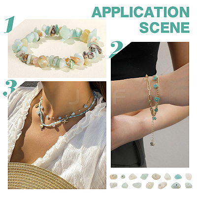 2 Strands Natural Flower Amazonite Chip Beads Strands G-AR0005-87-1