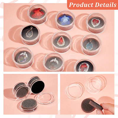 Round Clear Acrylic Loose Diamond Display Boxes CON-WH0086-073A-1