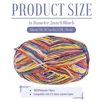 Polyester Fibers Knitting Yarn DIY-TADJ0002-005M-1