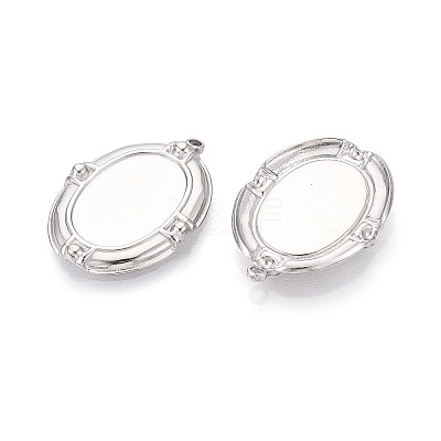 304 Stainless Steel Pendant Cabochon Settings STAS-T067-17P-1