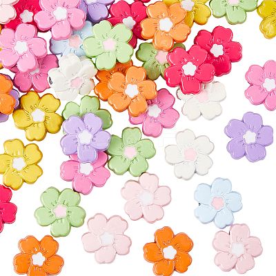 54Pcs 9 Colors Baking Paint Alloy Handmade Beads FIND-SC0020-42-1