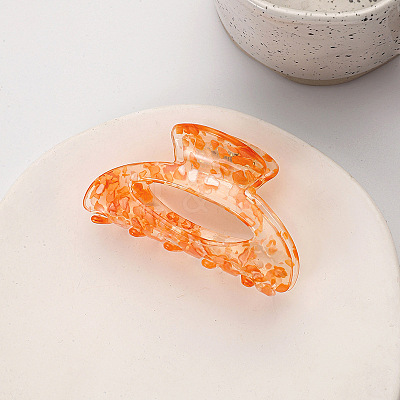 Transparent Floral Pattern Acrylic Claw Hair Clips PW23031335073-1