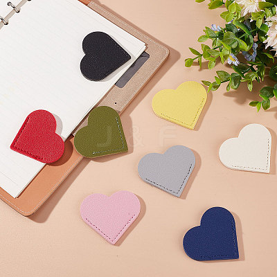 16Pcs 8 Colors PU Leather Bookmarks AJEW-GF0007-08-1