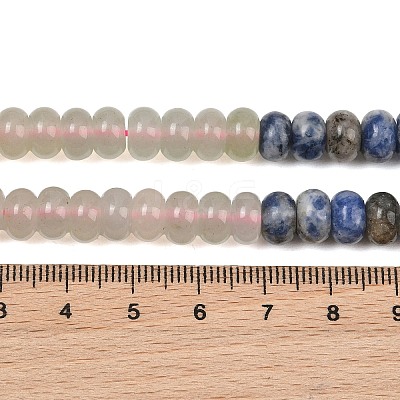 Natural White Jade & Red Jasper & Sodalite & Sesame Jasper & Amethyst Beads Strands G-NH0006-A14-01-1