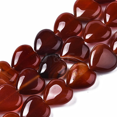 Natural Red Agate Beads Strands G-S364-097-1